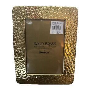 Vintage Picture Photo Frame Solid Brass Hand Polished 5X7" Size Textured Korea